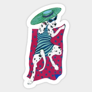 Dalmatian on the beach Sticker